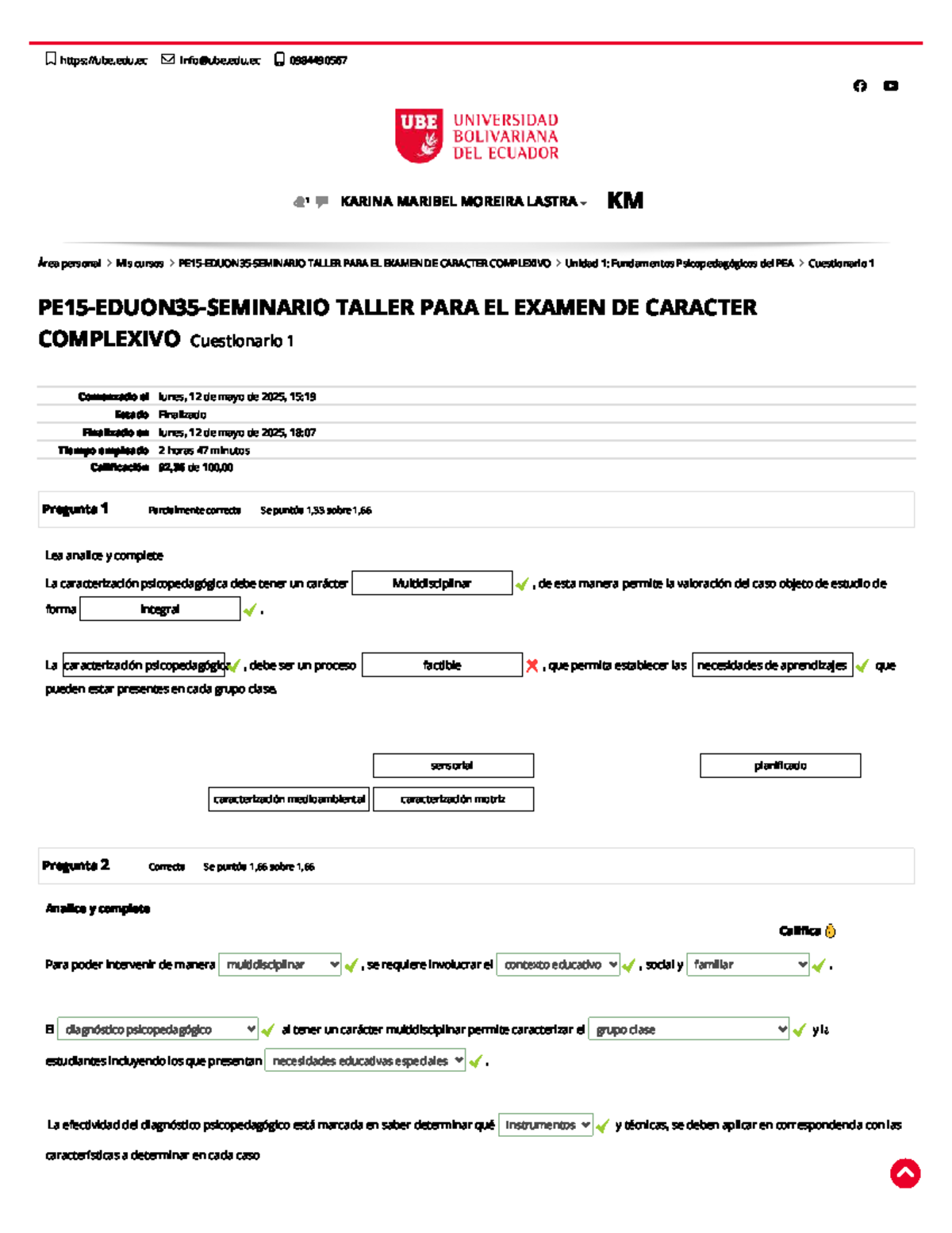 TALLER PARA EL EXAMEN DE CARACTER COMPLEXIVO 0984490567 - Studocu