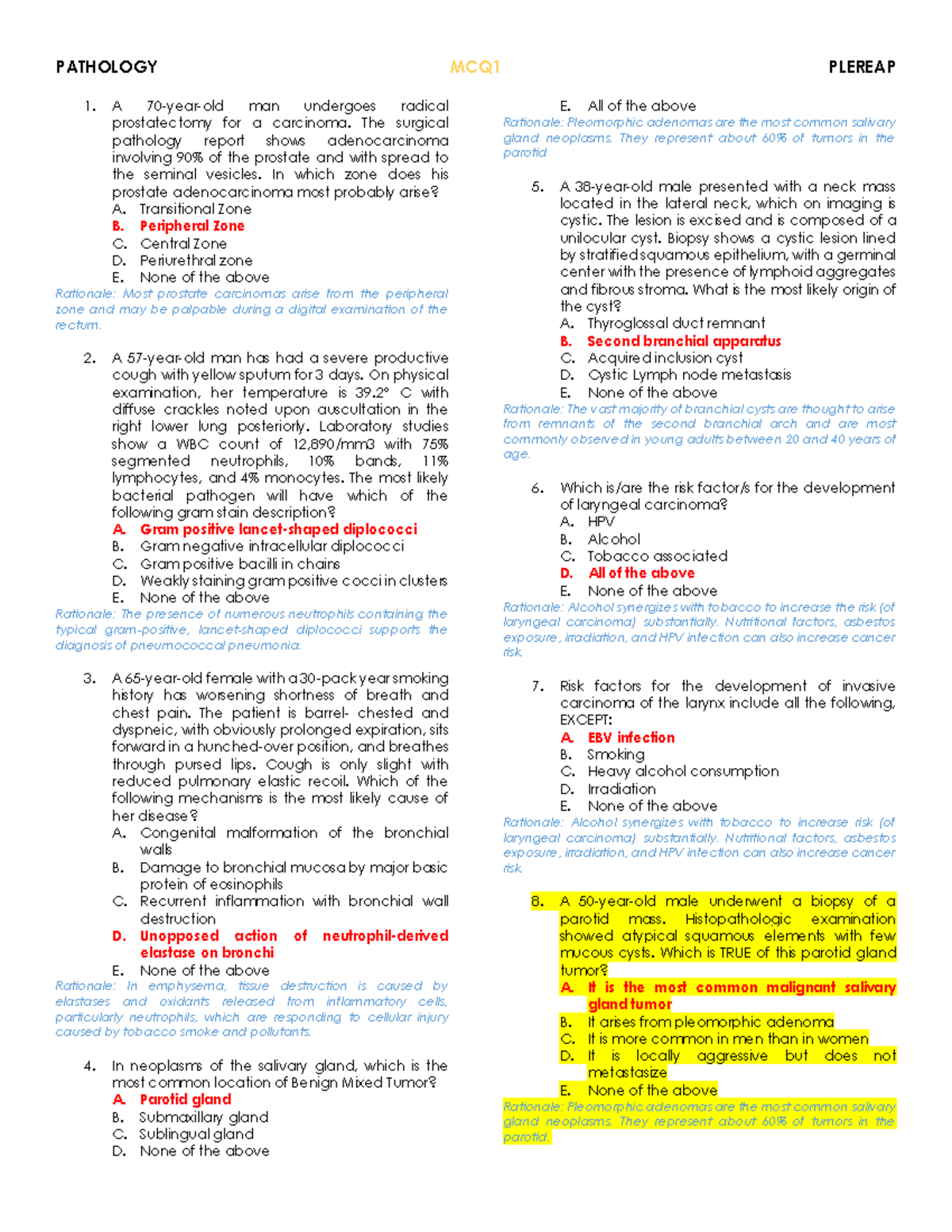 Pathology 101: Comprehensive Study Notes for Exam Preparation - Studocu