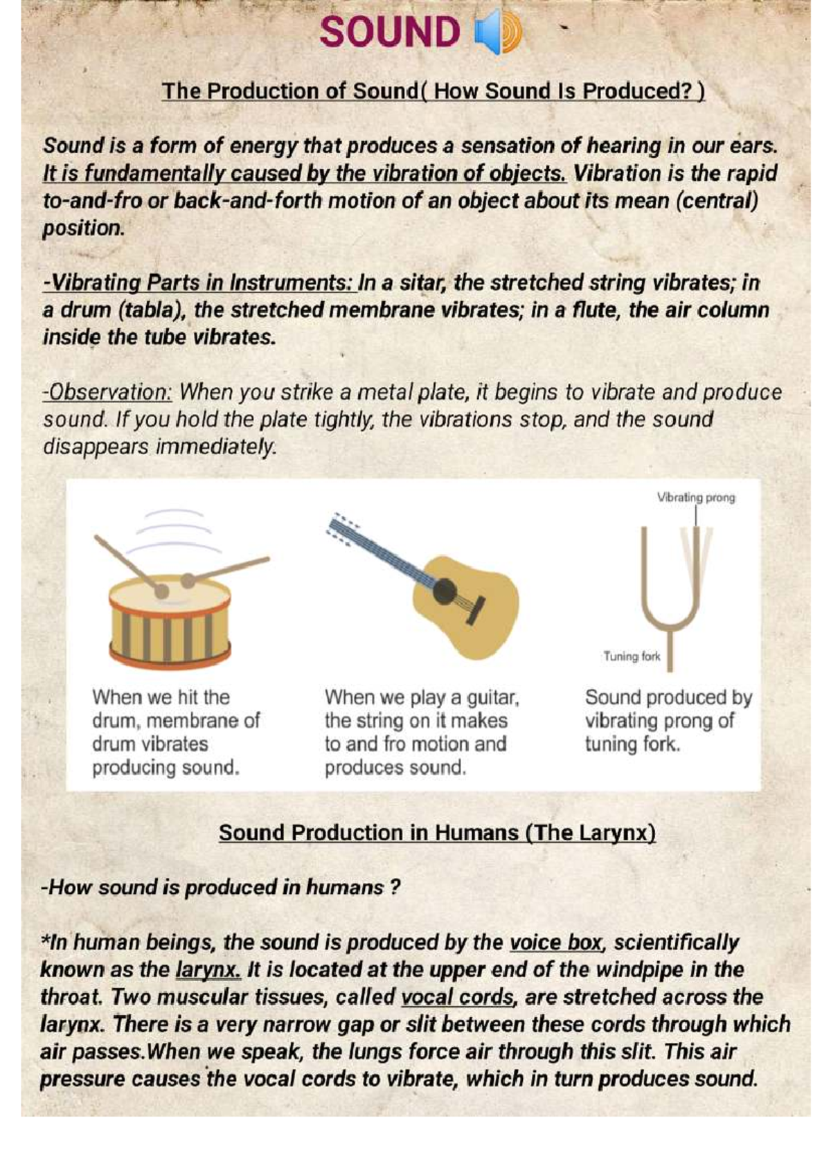 RD's - Sound Production and Characteristics - Lecture Notes - Studocu