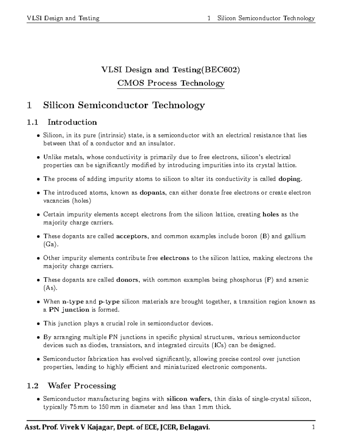 BEC602 - VLSI Design and Testing: Circuit Characterization ...