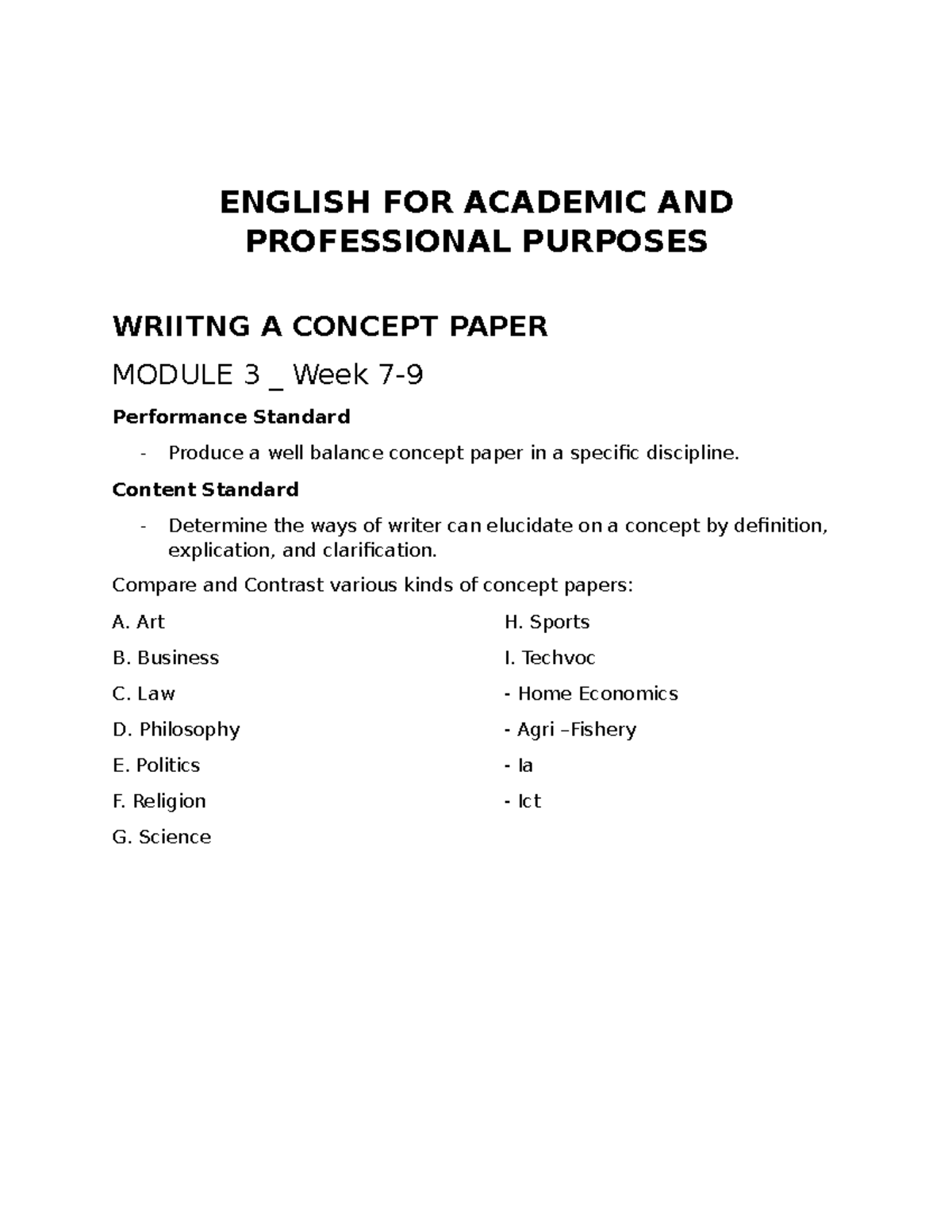 EAPP W7 Writing a Concept Paper - English for Academic Purposes - Studocu