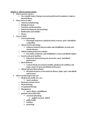 Exercise science ch 2 - ch 2 - Exercise Science: A Systems Approach The ...