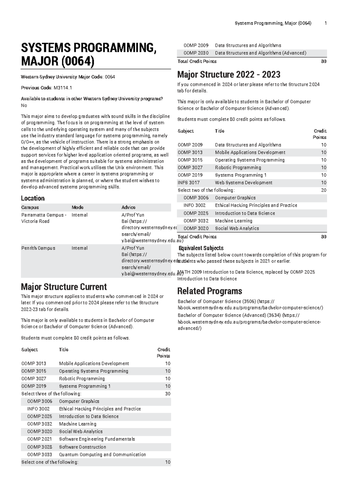 Systems Programming Major (0064) Overview and Structure Guide - Studocu