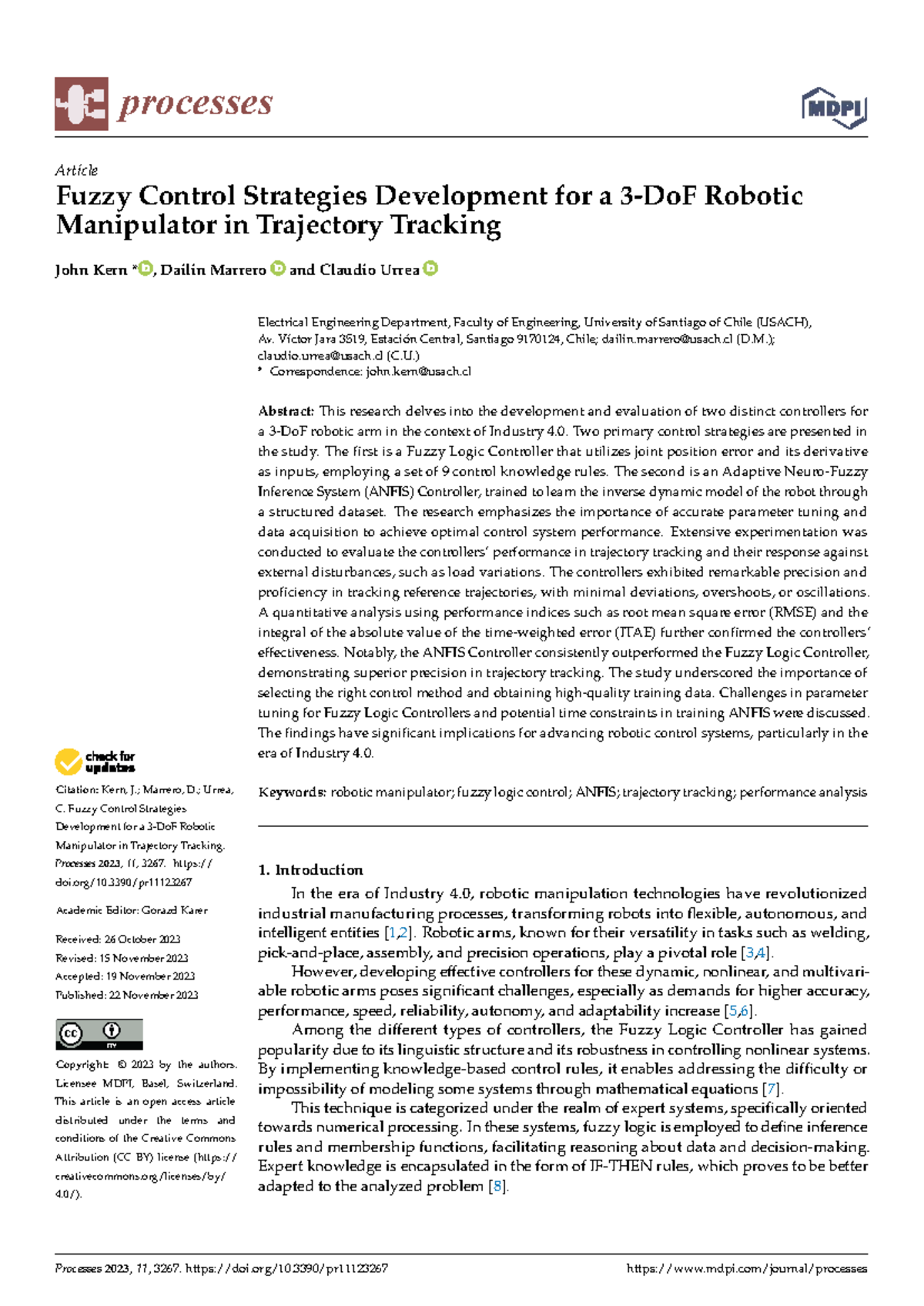 Fuzzy Control Strategies for Robotic Manipulator Trajectory Tracking ...