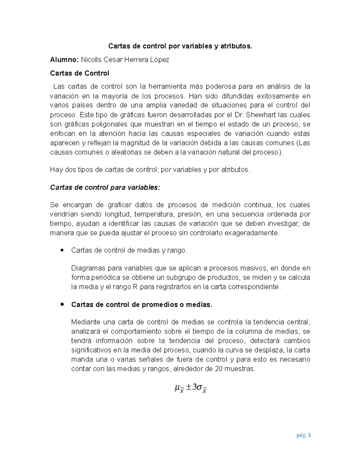 Cartas de Control por Variables y Atributos: Análisis y Aplicaciones ...