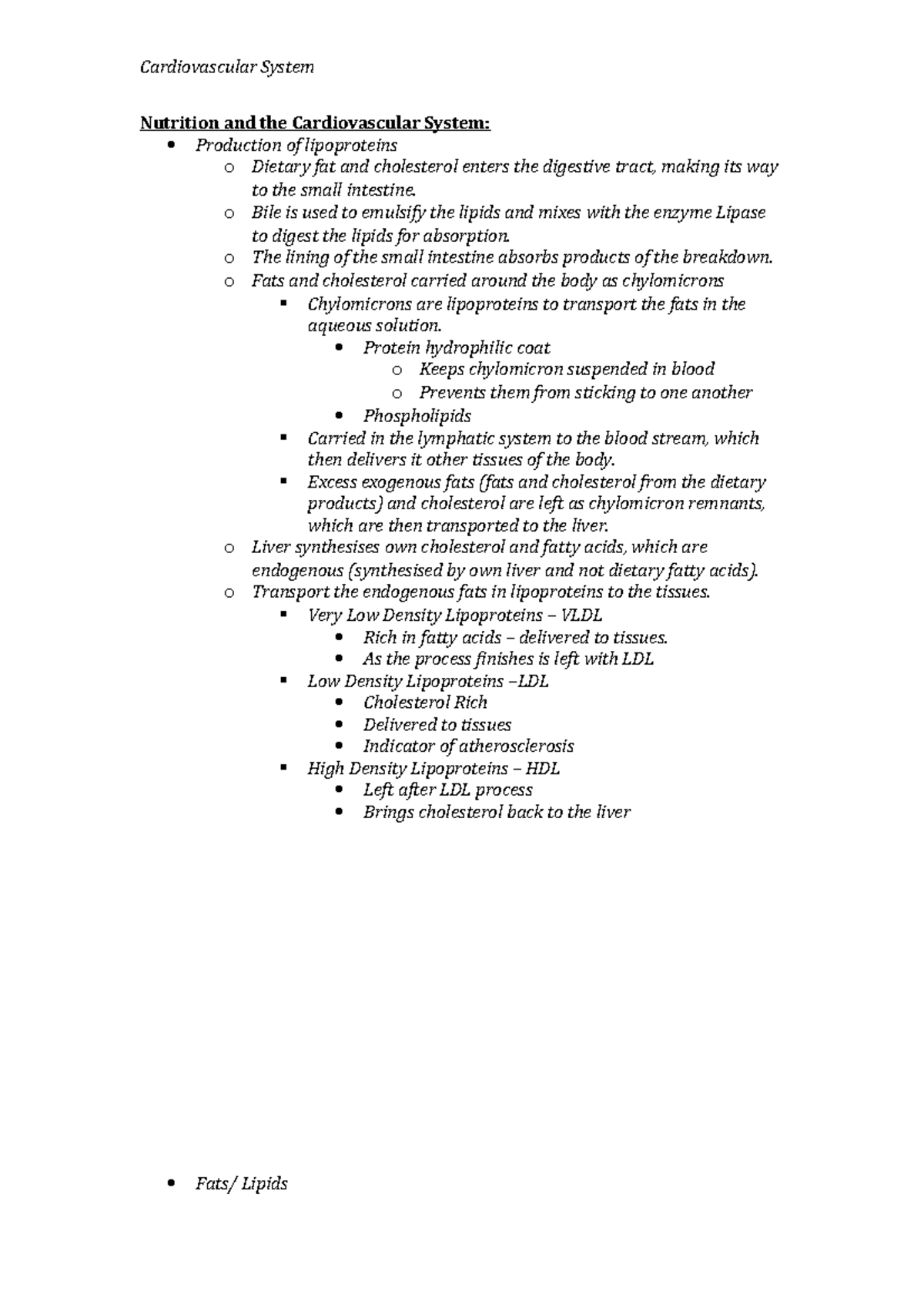 CVD 101: Nutrition & Exercise Lecture Notes for Cardiovascular Health ...