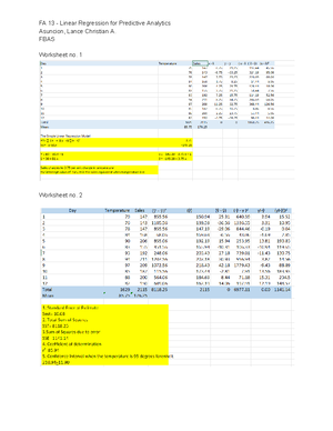 FA 13 - Linear Regression for Predictive Analytics - Linear Models With ...