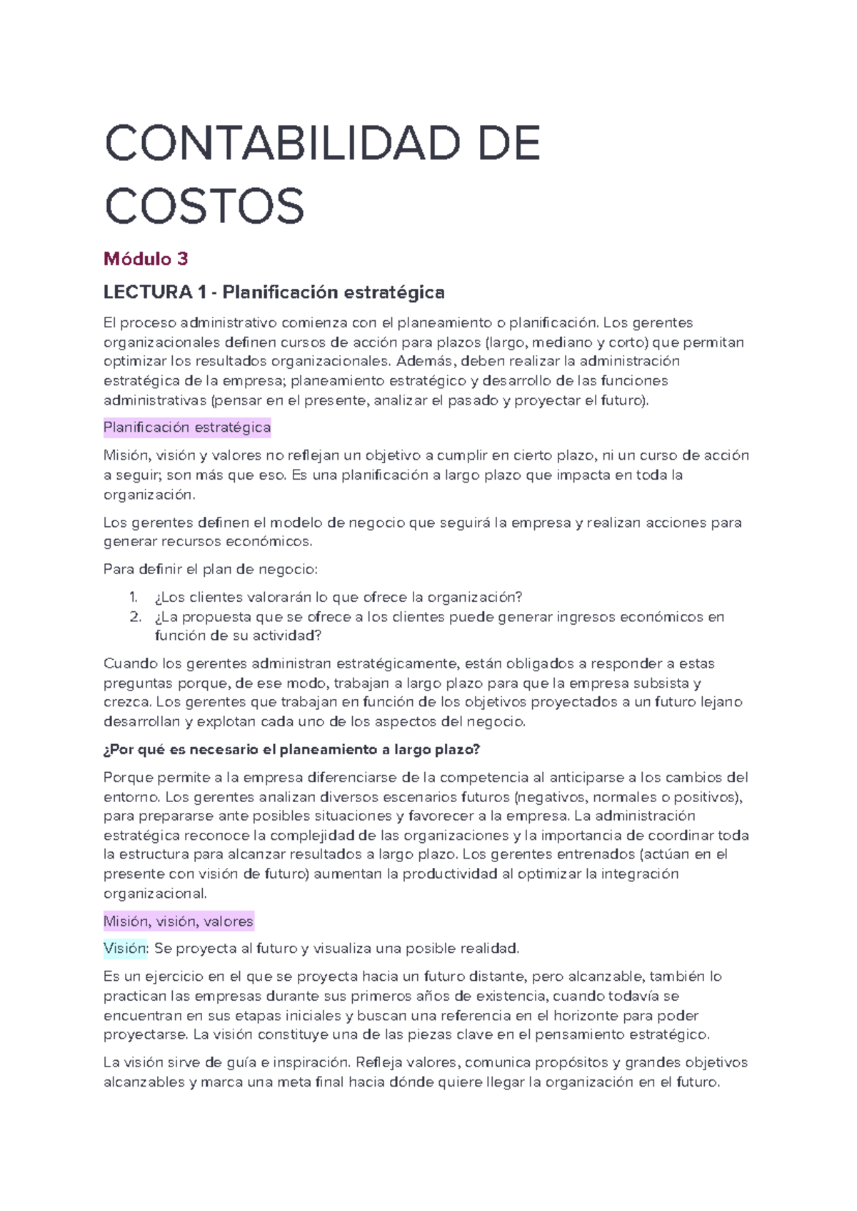 Resumen de Contabilidad de Costos - Módulos 3 y 4 - Studocu