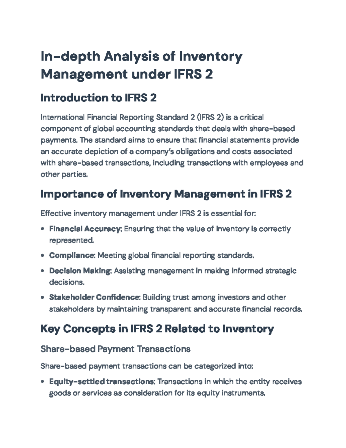 In-depth Analysis of Inventory Management under IFRS 2 Standards - In ...