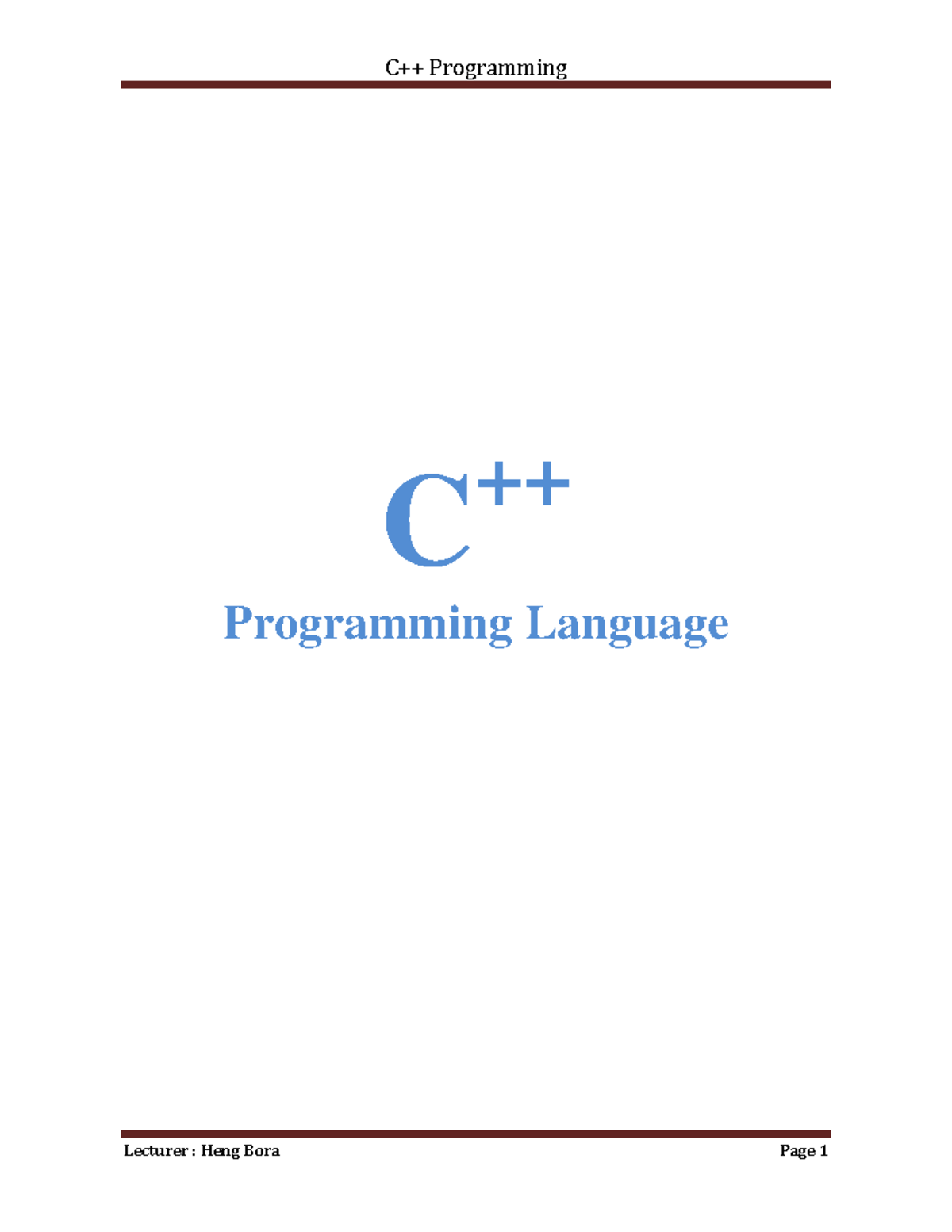 C++ Programming Language - Comprehensive Guide (C++ 101) - Studocu