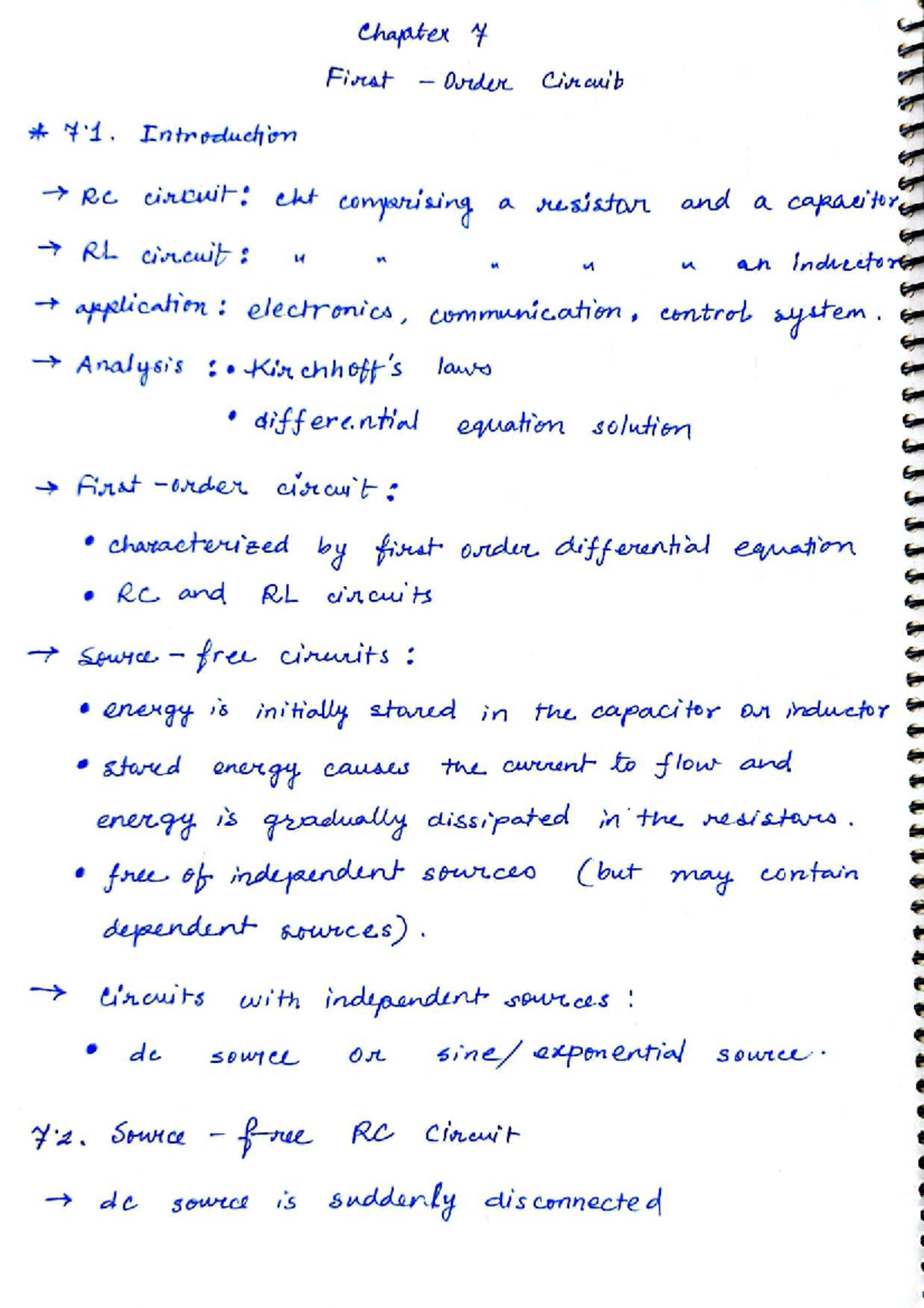 Na Nr Spring 2025 EEE 141 Chapter 7: Circuit Response Analysis - Studocu