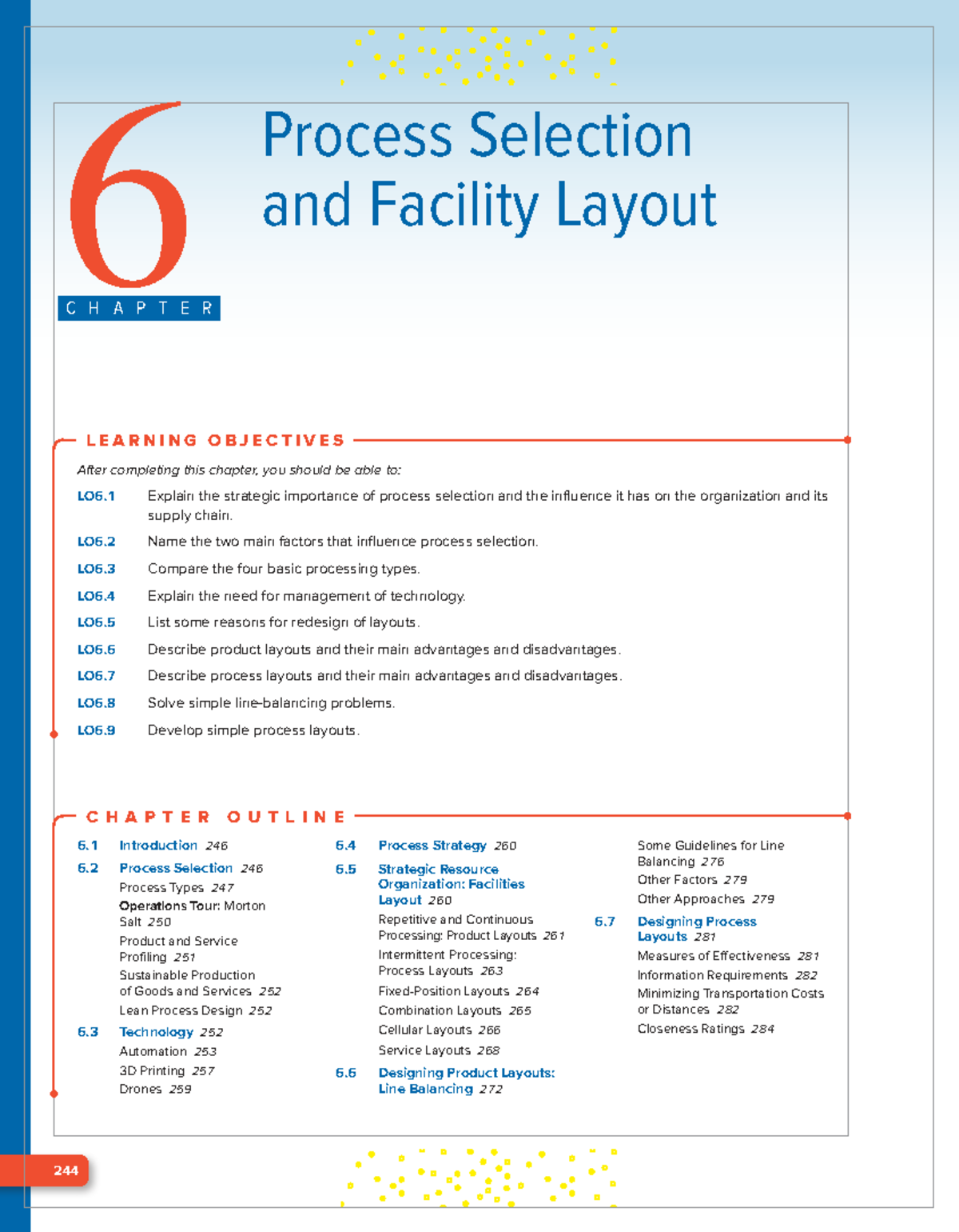 Process Selection and Facility Layout: Key Concepts (Chapter 6) - Studocu