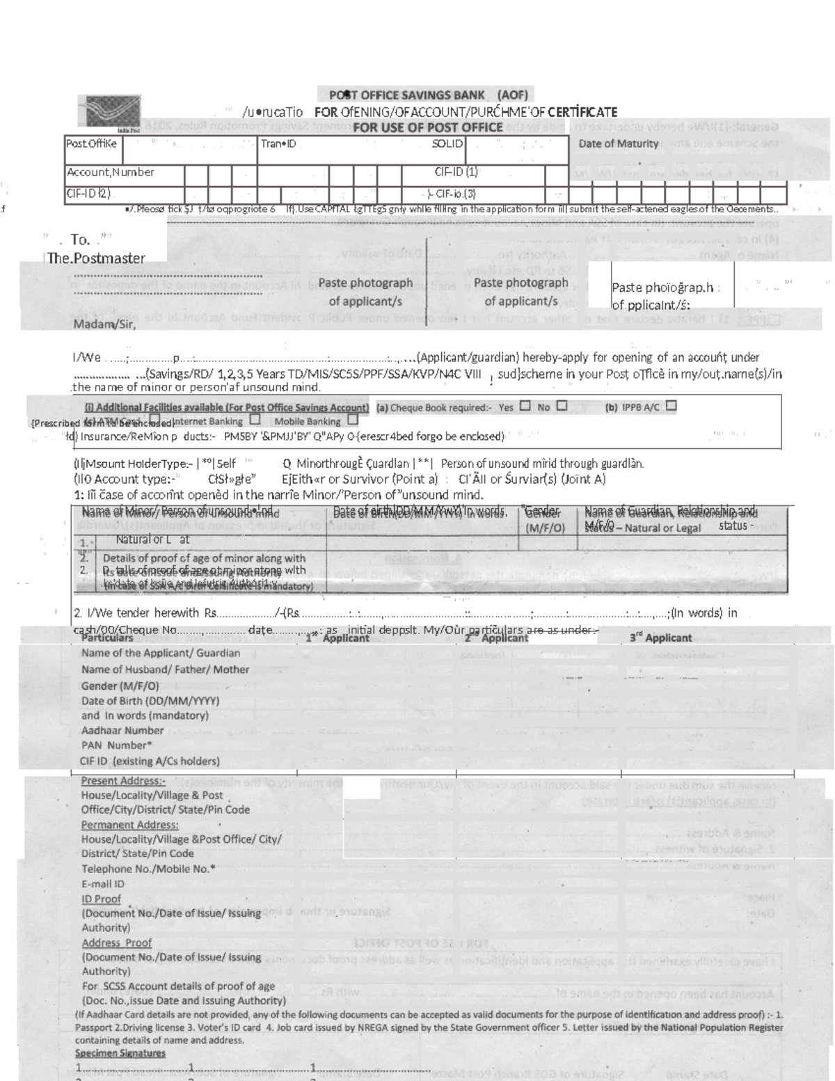Post Office Account Opening Form Instructions - Studocu