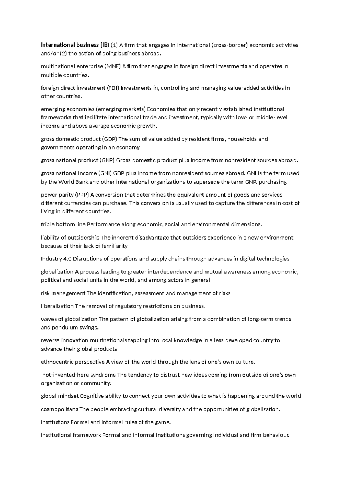 IB Terms Overview: Weeks 1-4 Key Concepts and Definitions - Studeersnel