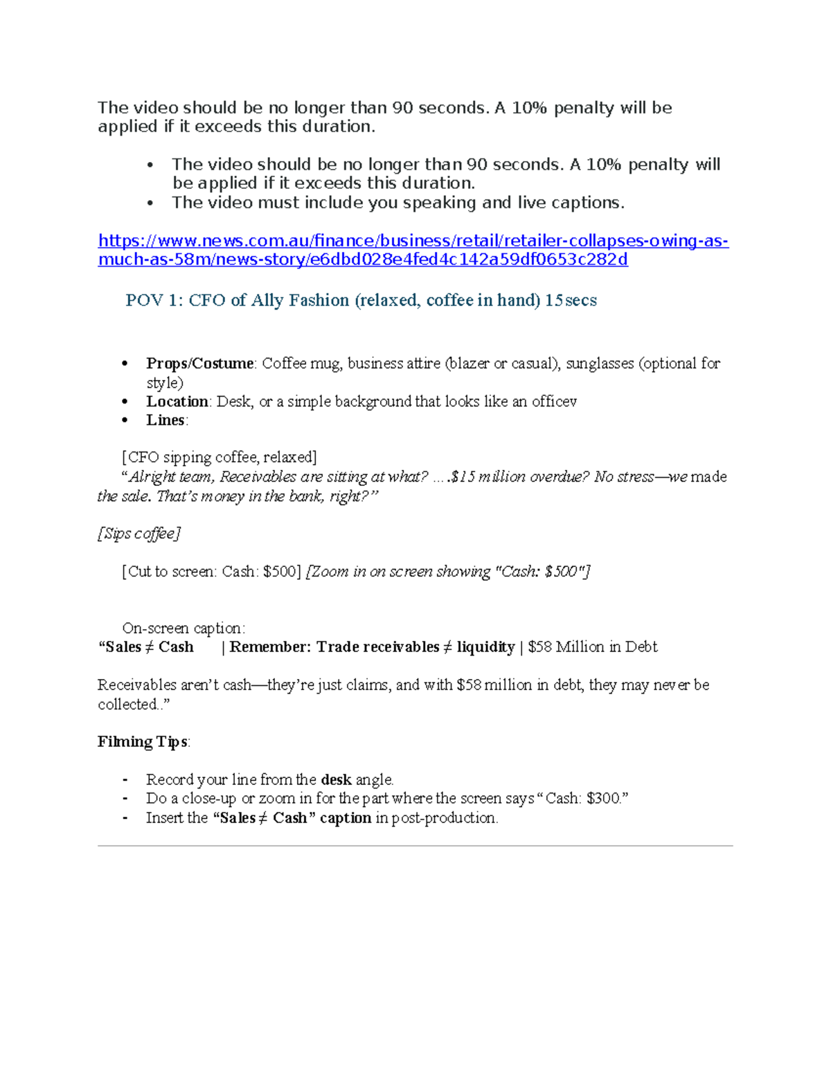ABS Assessment 2 - Assignment 2 Video Script Drafting Process - Studocu