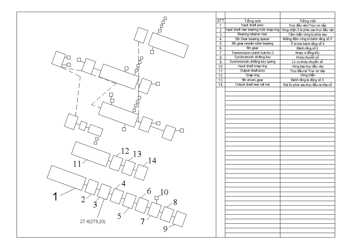 Drawing 1-Model - HỌC TẬP - 1 3 4 27(279,20) 5 6 7 8 9 STT Tiếng anh ...
