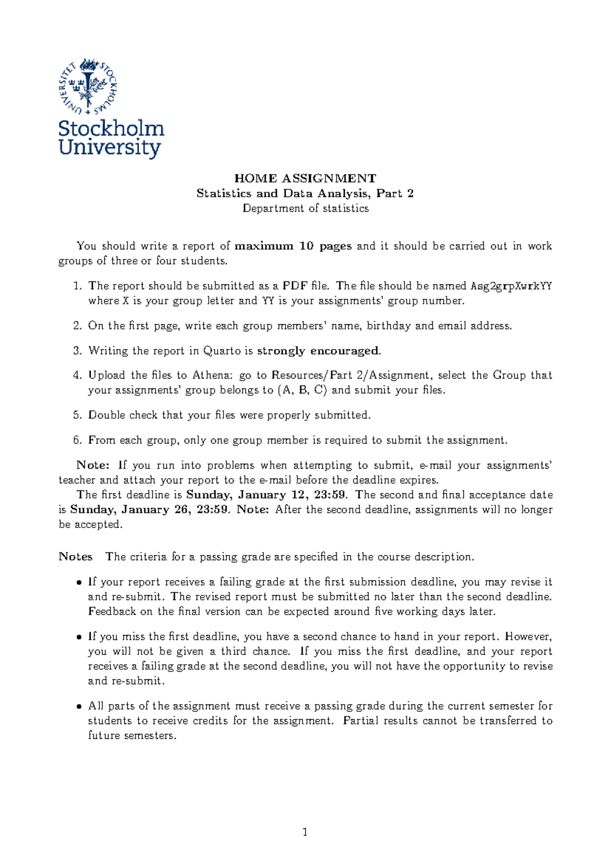 241209 Assignment 2 FEK - HOME ASSIGNMENT Statistics and Data Analysis ...
