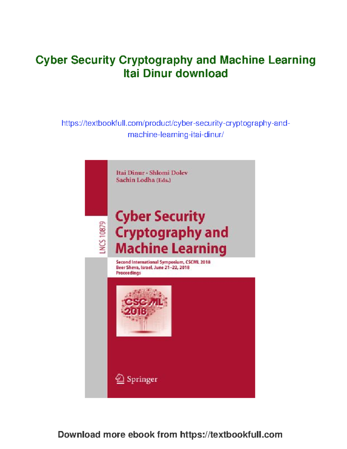 Cyber Security, Cryptography & Machine Learning: CSCML 2020 Proceedings ...