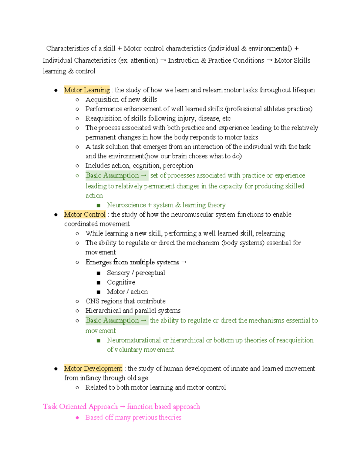 Motor Learning and Control in Occupational Therapy: Concepts ...