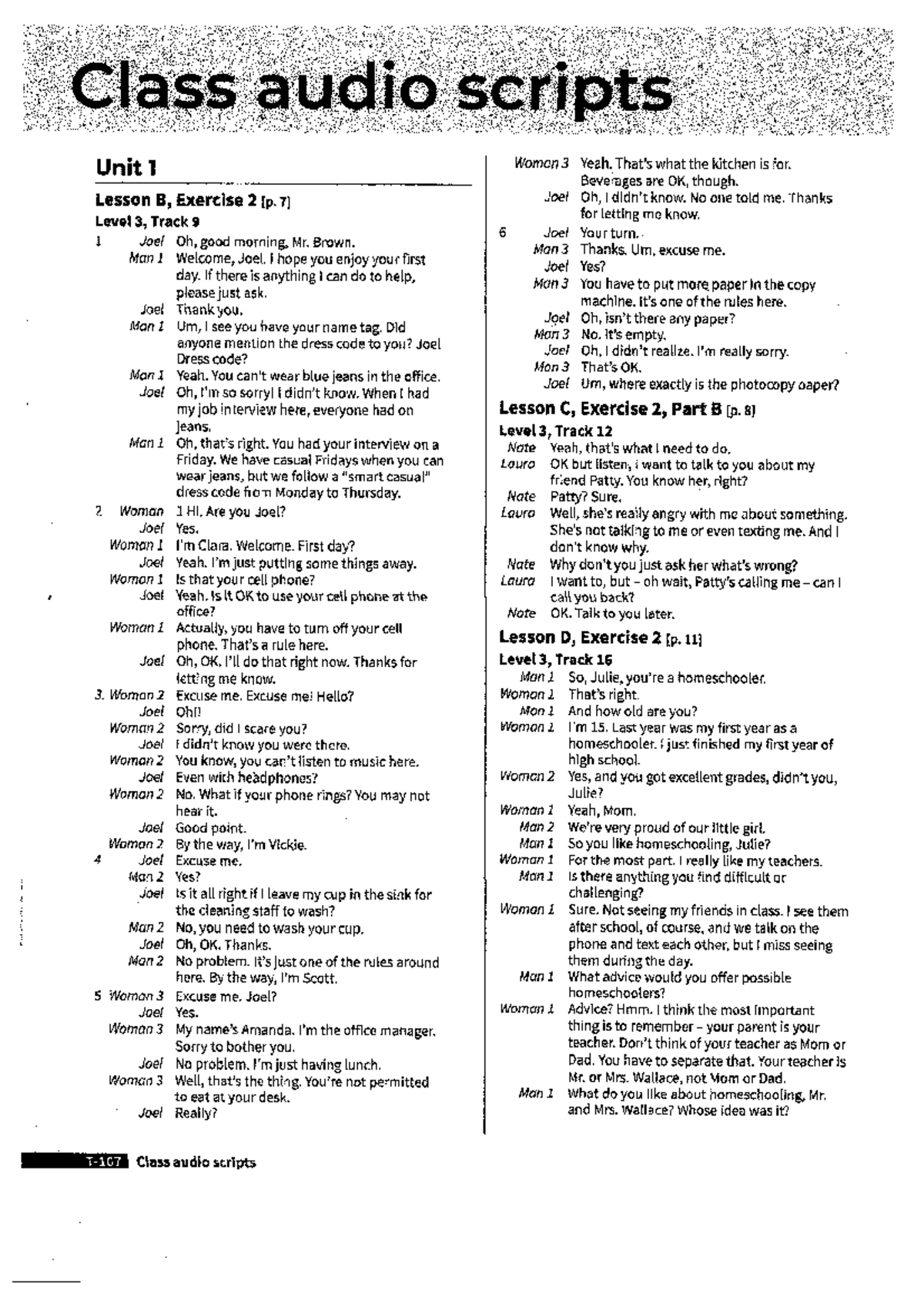 Four Corners 3 SB Audio Scripts: Lesson Audio Transcripts - Studocu