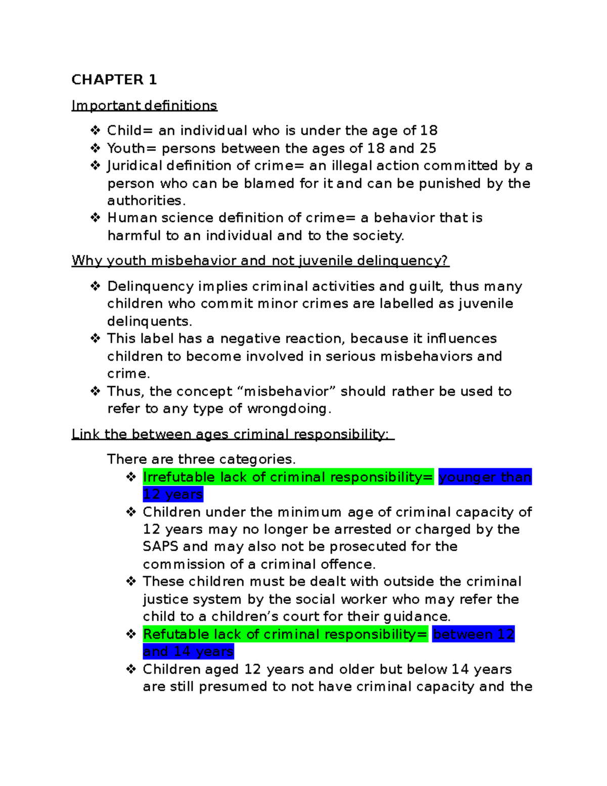 KRM 210 Section B: Understanding Youth Misbehavior and Crime ...