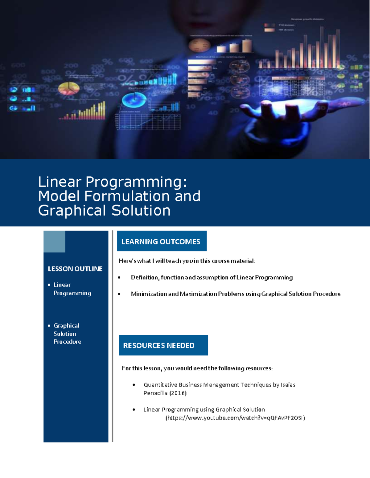 Linear Programming (LP) Model Formulation & Graphical Solution - Studocu