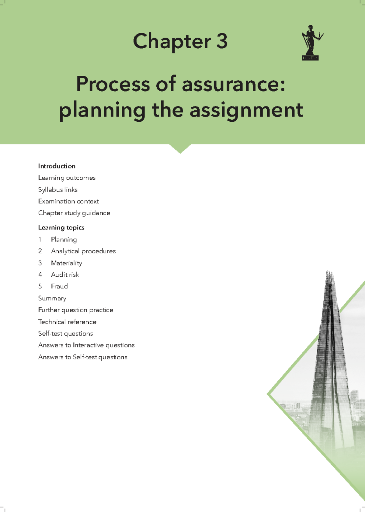 ICAEW 2023: Chapter 3 - Planning the Assurance Engagement Process - Studocu