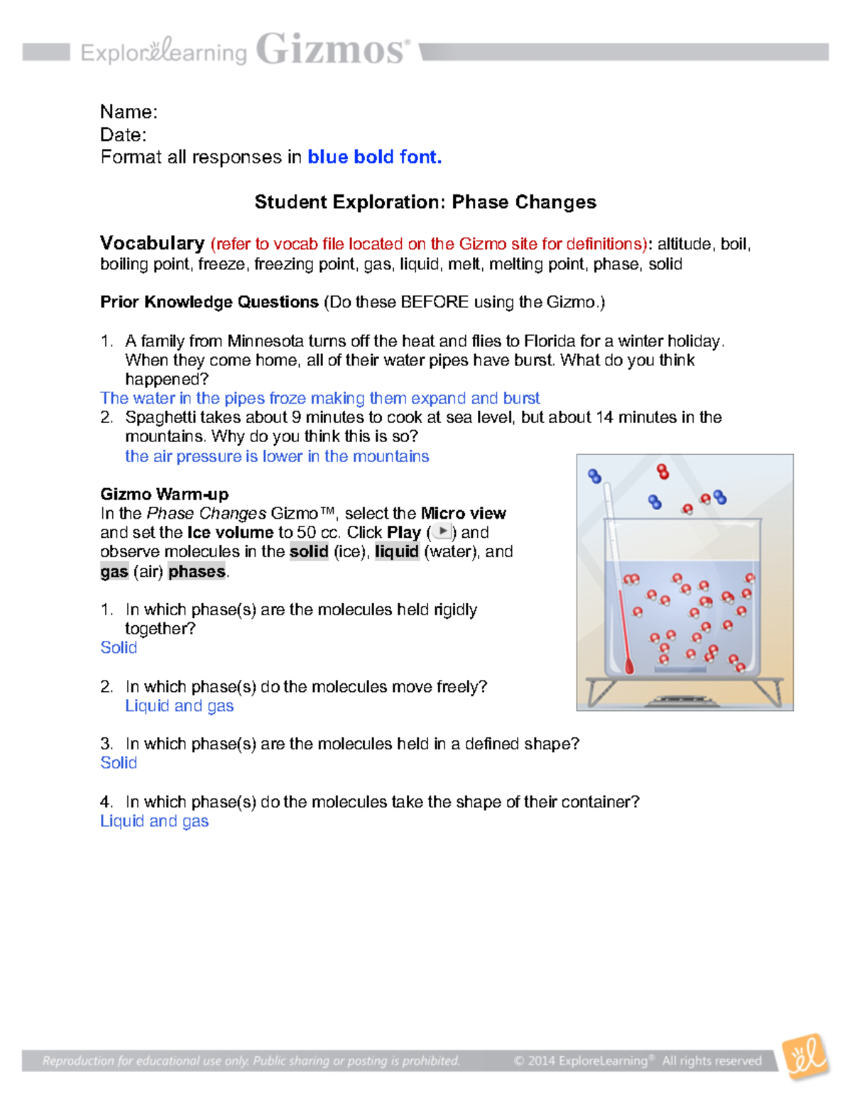 Exploration of Phase Changes in Science Education (11.1 SE) - Studocu