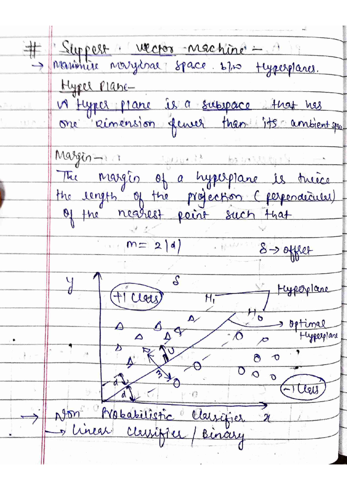 SVM - Mlt: Understanding Support Vector Machines and Hyperplanes - Studocu