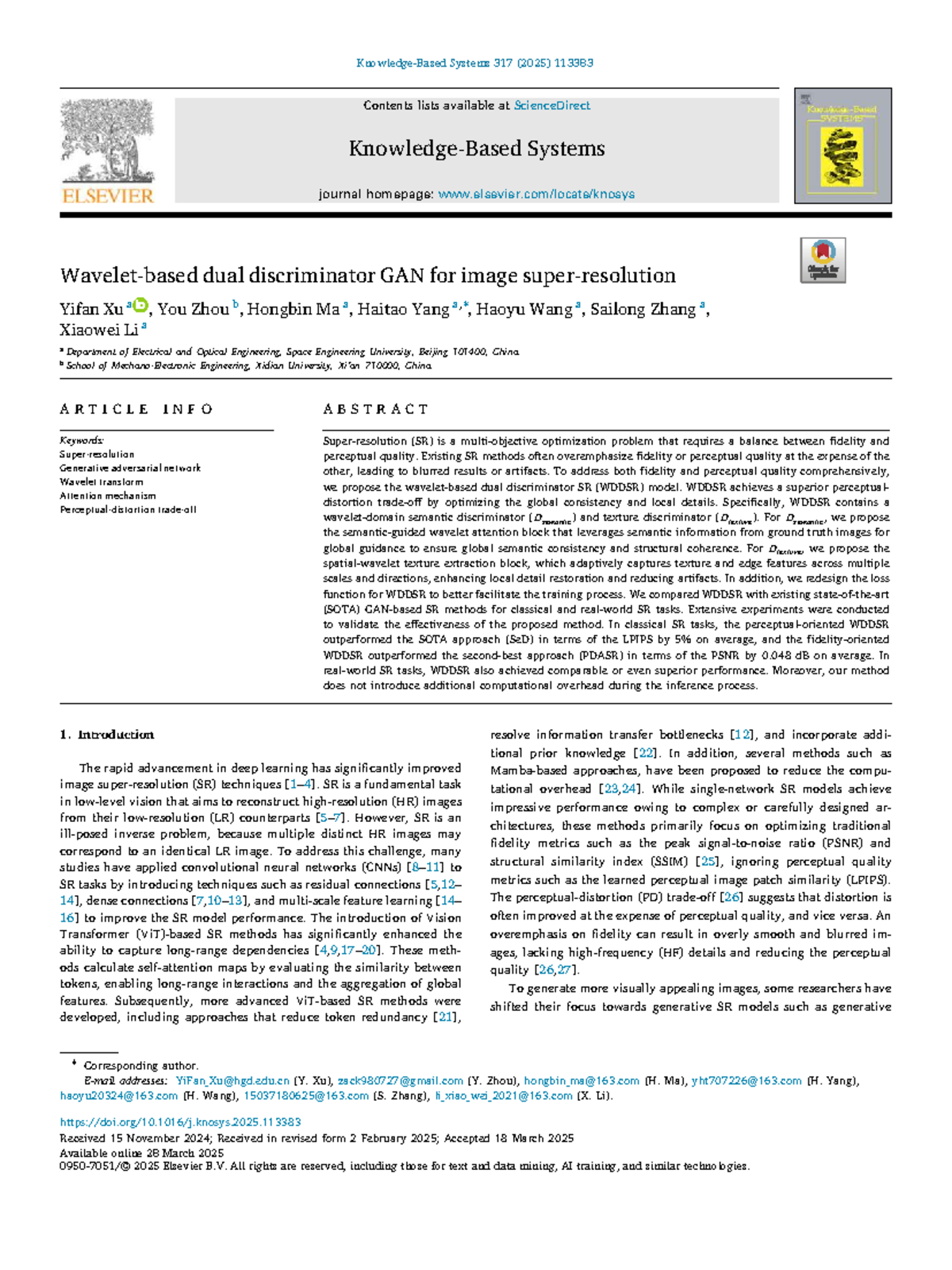 WDDSR: Dual Discriminator GAN for Image Super Resolution (SYS 317 ...