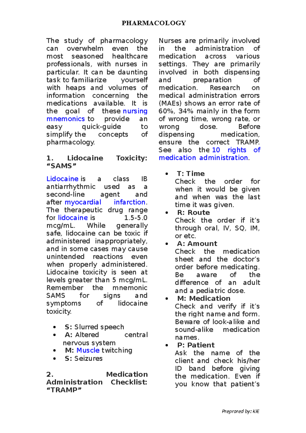 Pharmacology Nursing Mnemonics and Tips - The study of pharmacology can ...