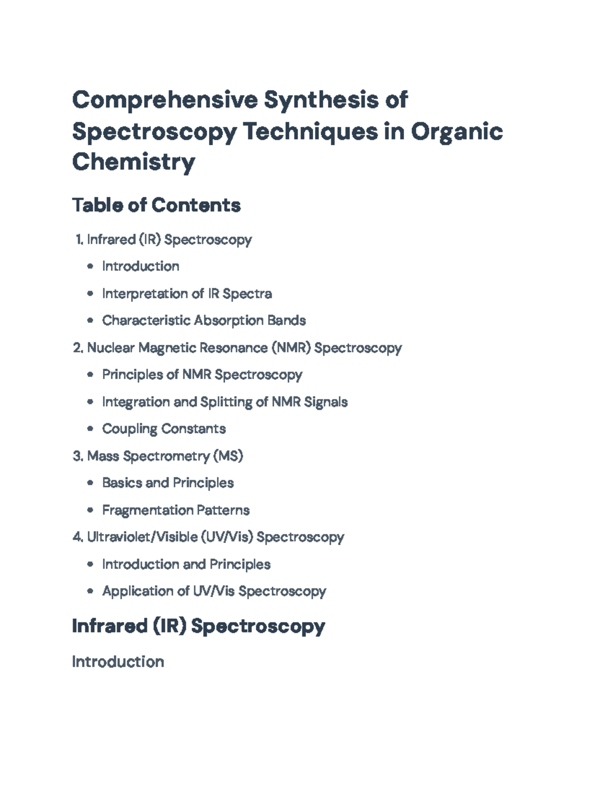 Comprehensive Overview of Spectroscopy Techniques in Organic Chemistry ...