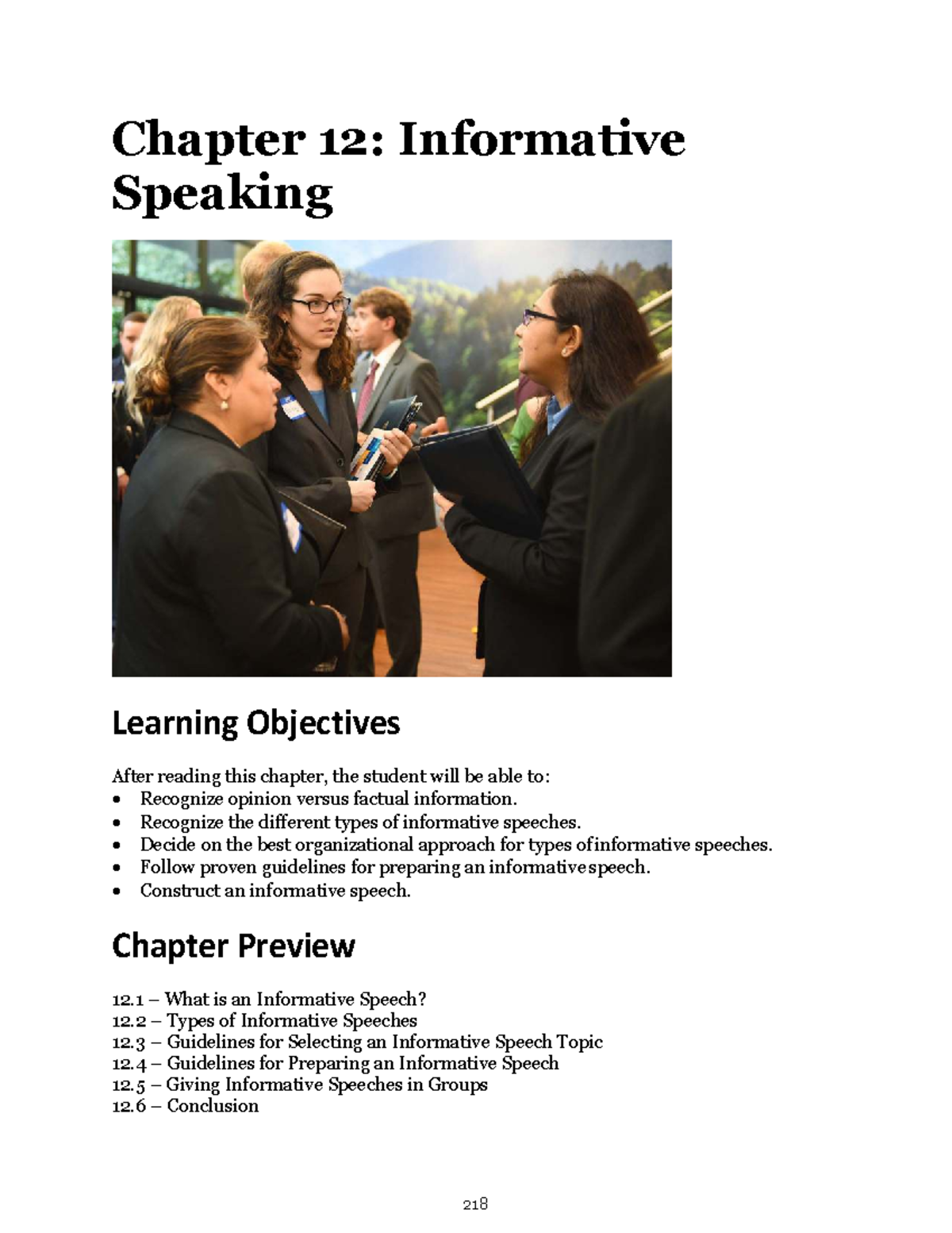 Chapter 12: Informative Speaking - Studocu