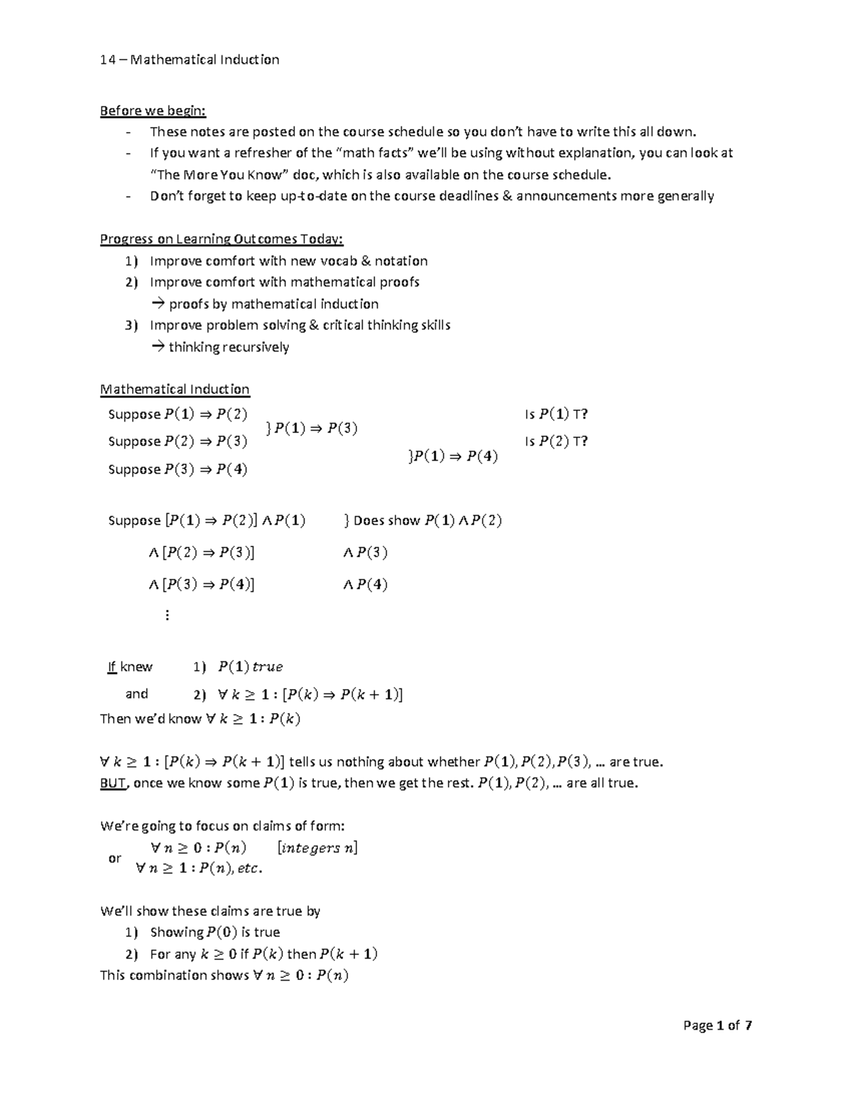 17 - Mathematical Induction Lecture Notes - Studocu