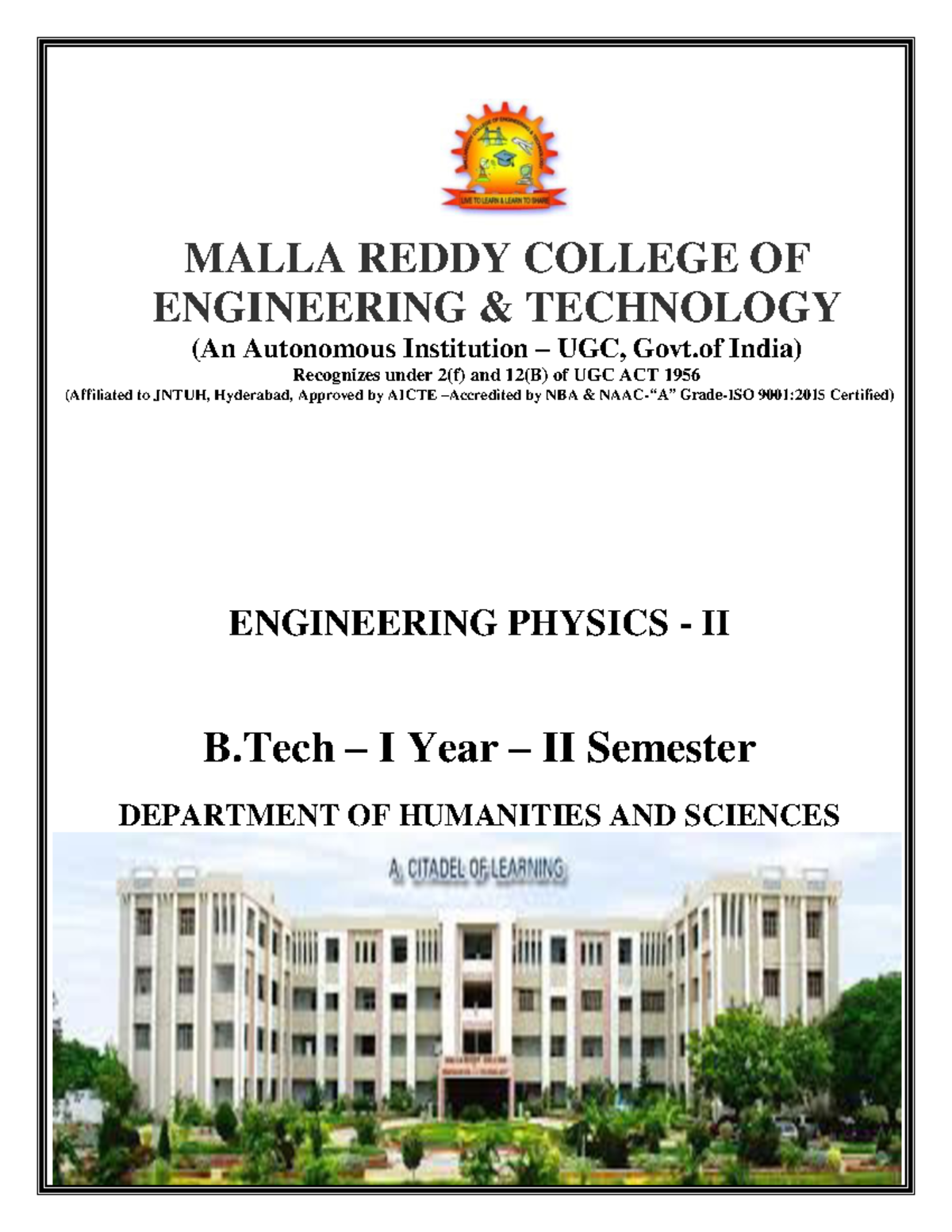 Engineering Physics II (B.Tech I Year II Sem) - Unit I: Bonding in ...