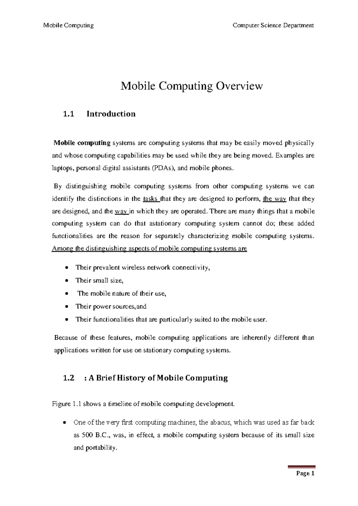 Mobile Computing Overview: Chapter 1 - Introduction to Mobile Systems ...