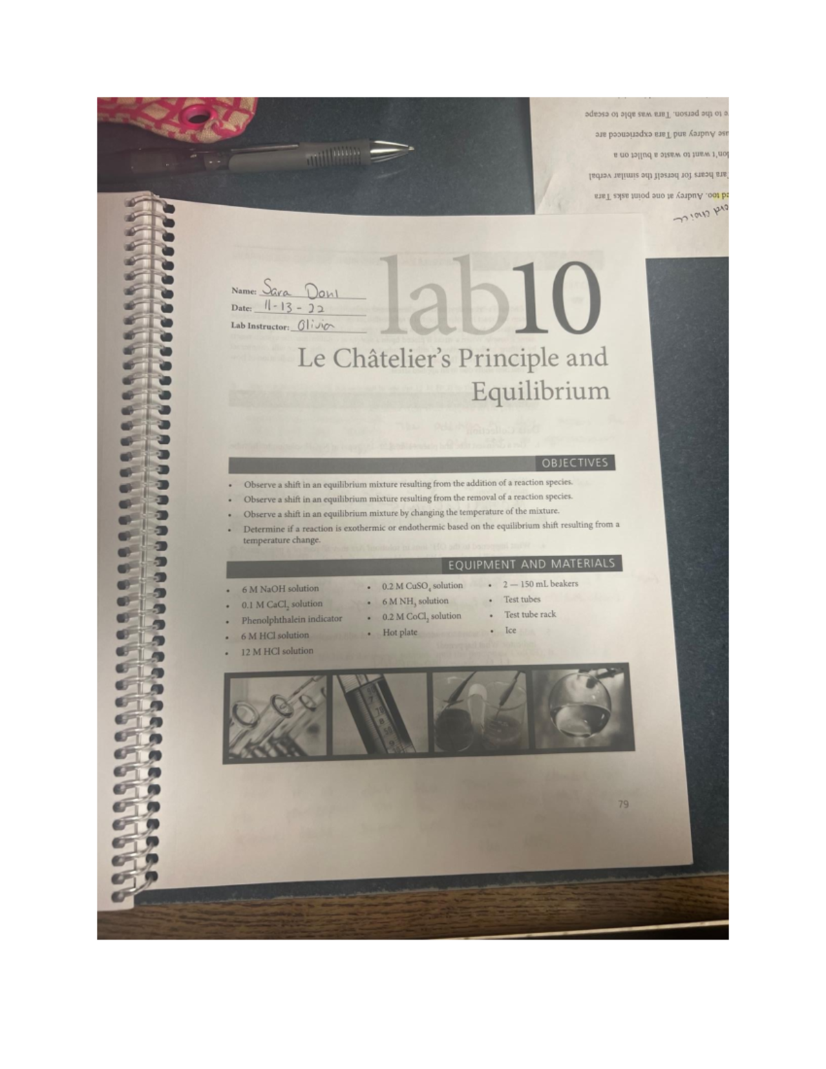 LAB 10 - Lab 10 on Le Chatelier's Principle and Equilibrium - BIB Name ...