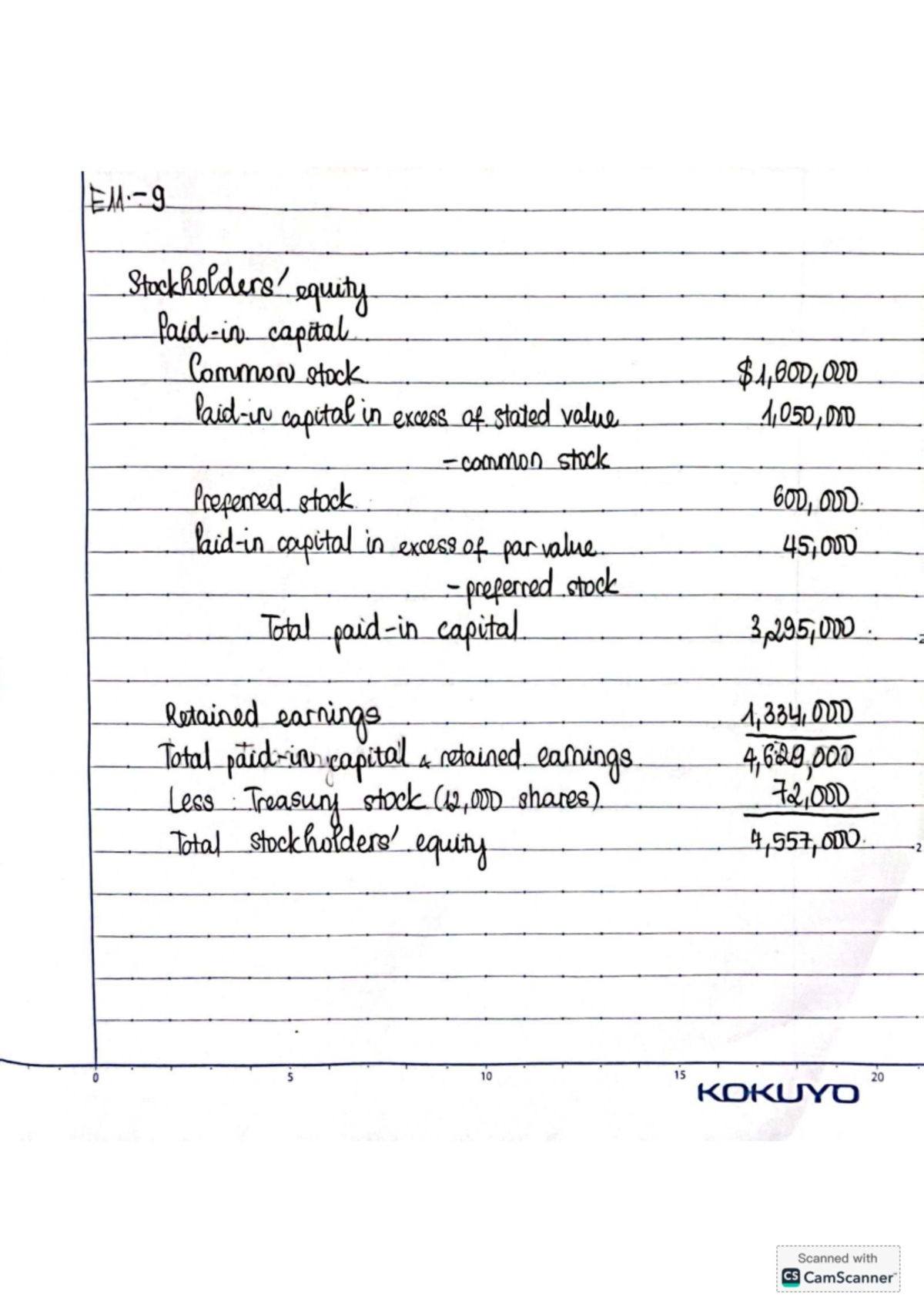 E11-9 - E11-9 Accounting Principles - equity capital Common stock ...