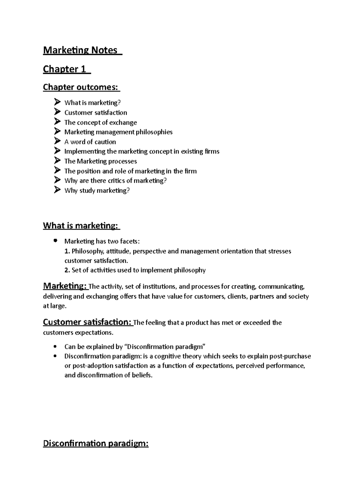 Marketing Management Summary - Key Concepts & Processes - Studocu