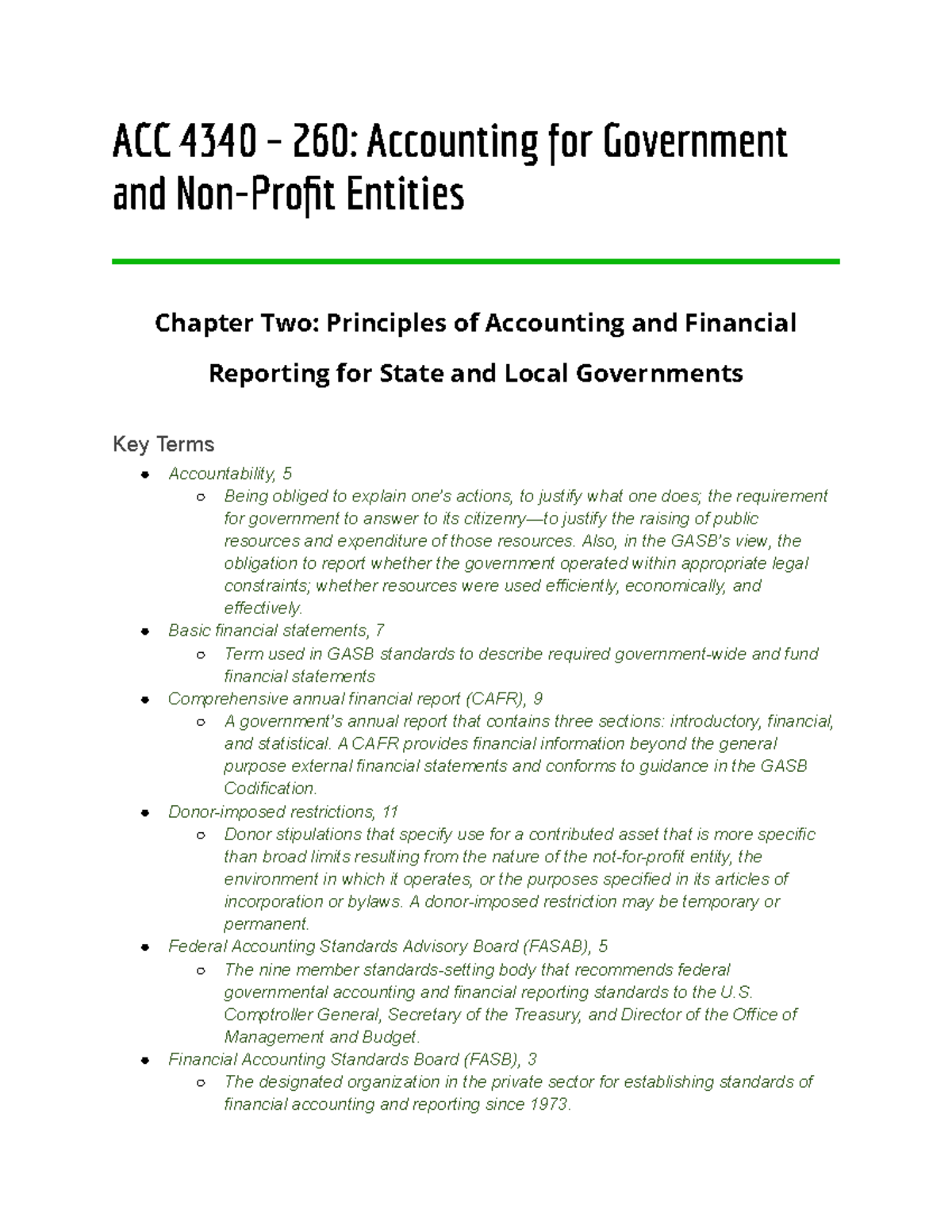 ACC 4340 – 260 Accounting for Government and Non-Profit Entities - ACC ...