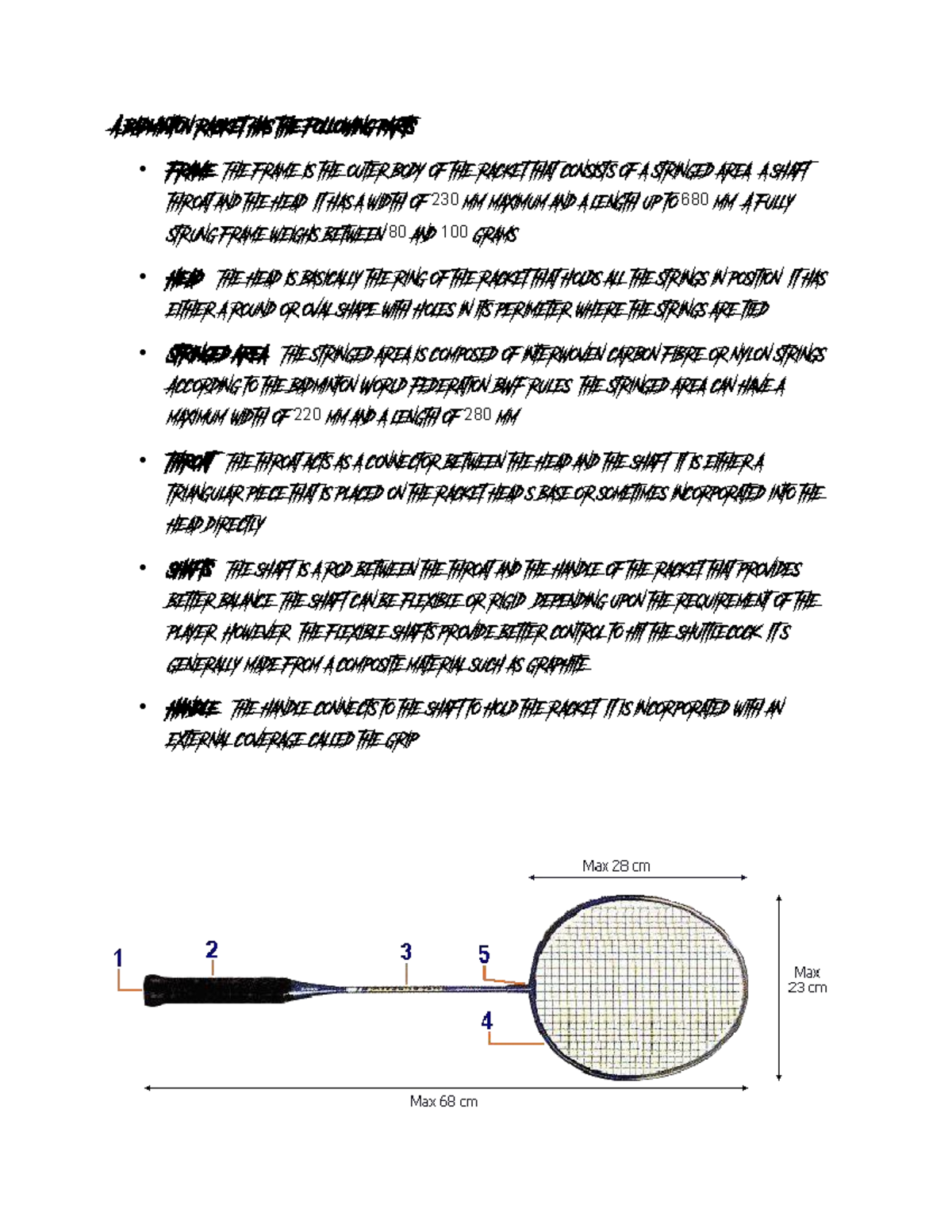 Badminton - kjbkjgfyuhkiviyfuygkhj - A badminton racket has the ...