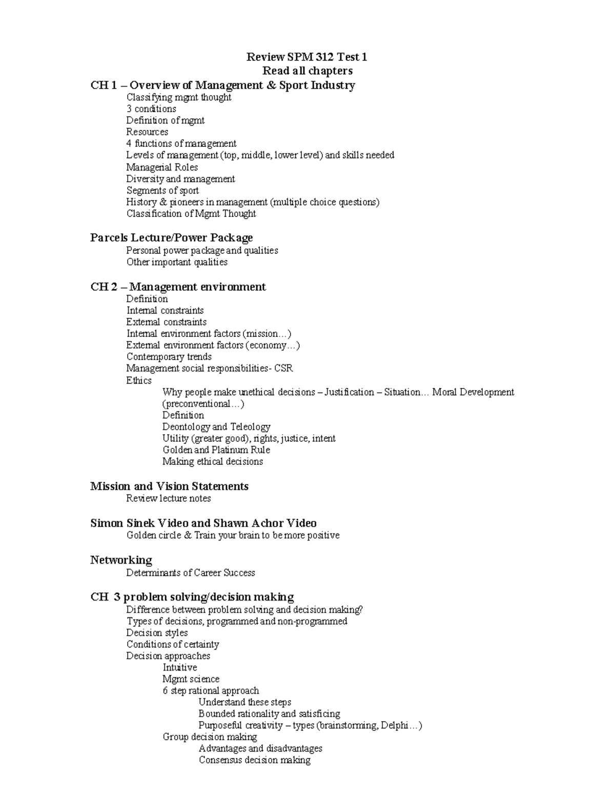 SPM 412 & 312 Management Review: Key Concepts and Exam Preparation ...