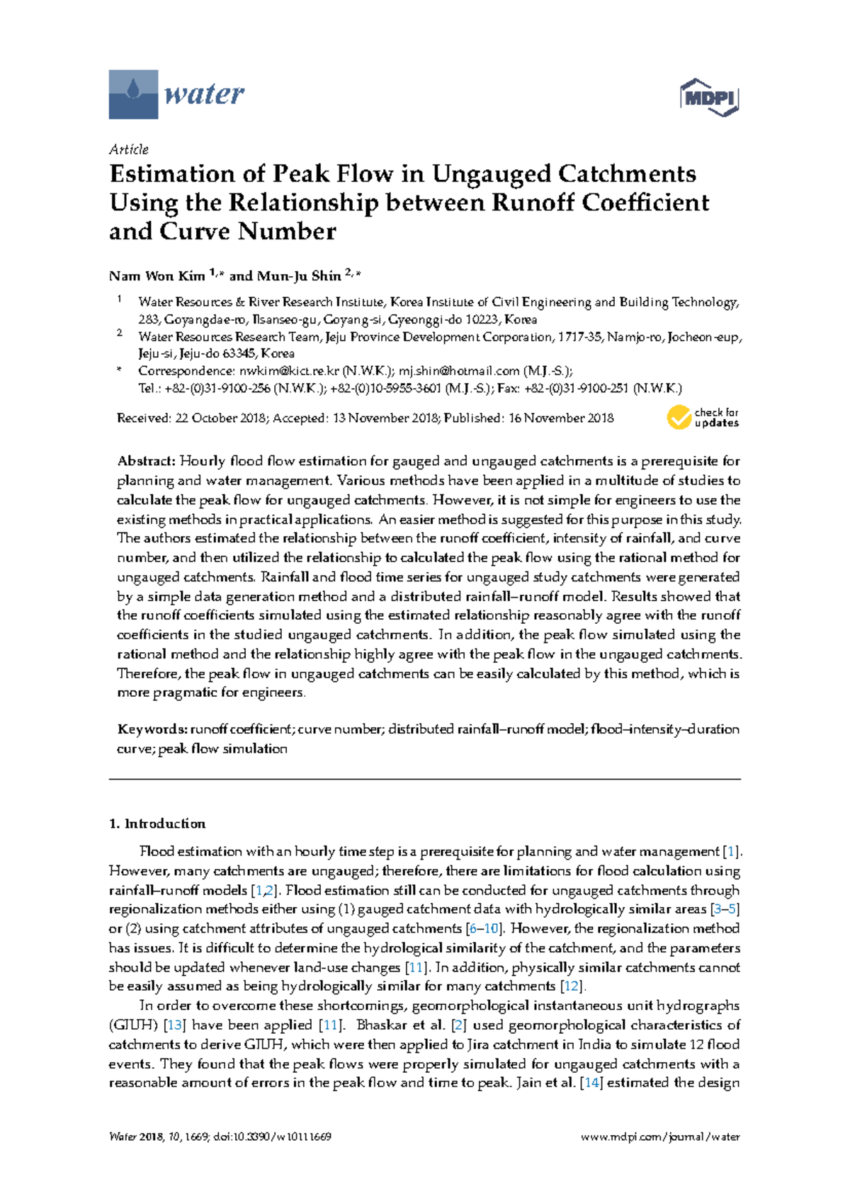 STUDY CASE: Estimating Peak Flow in Ungauged Catchments for Engineers ...