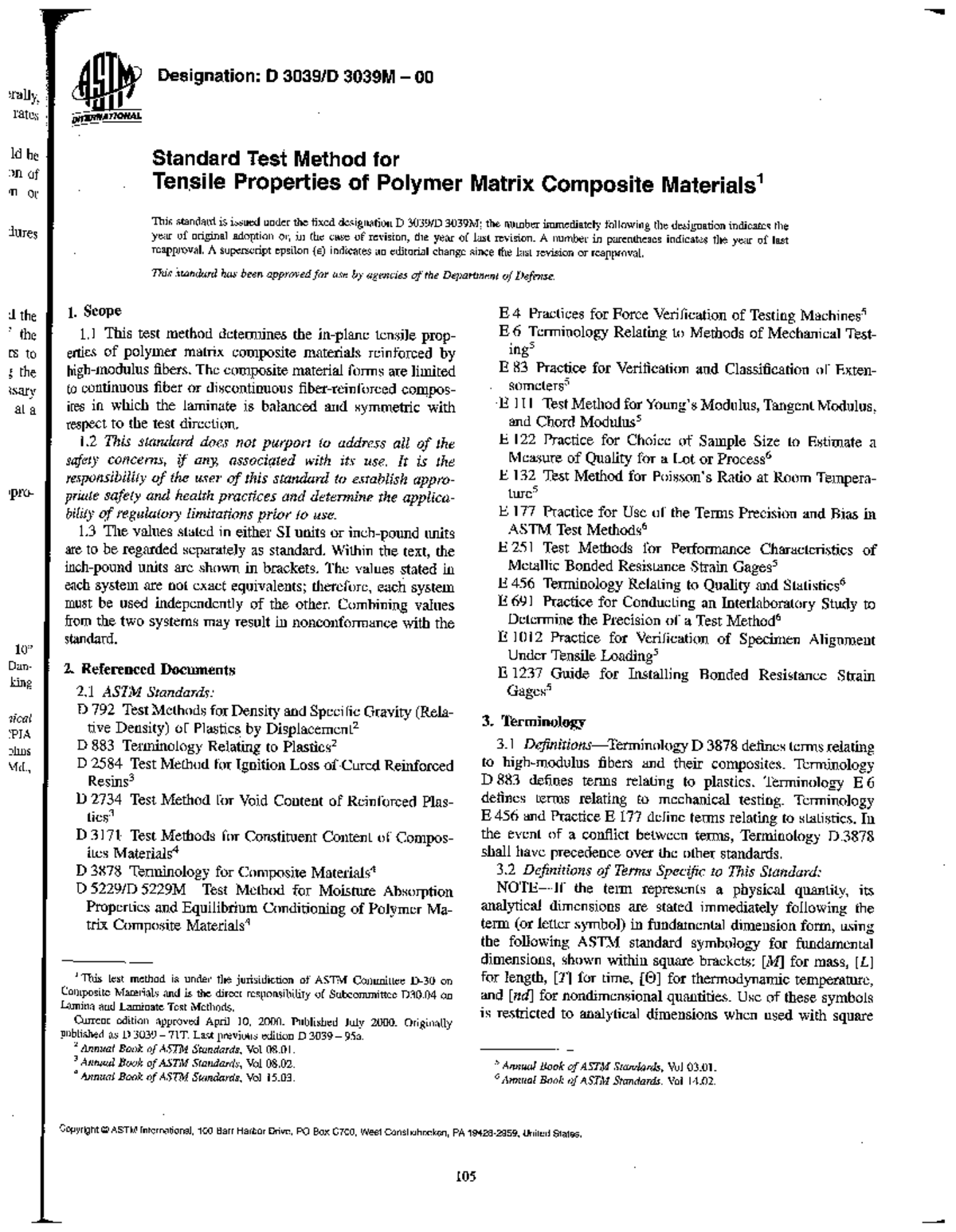 D3039/D3039M Standard Test Method for Tensile Properties of Composites ...