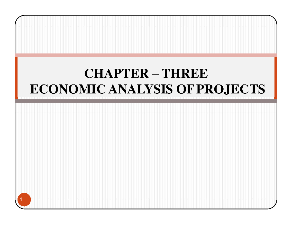 CHAPTER 3: ECONOMIC ANALYSIS OF PROJECTS - DPPA II Lecture Notes - Studocu