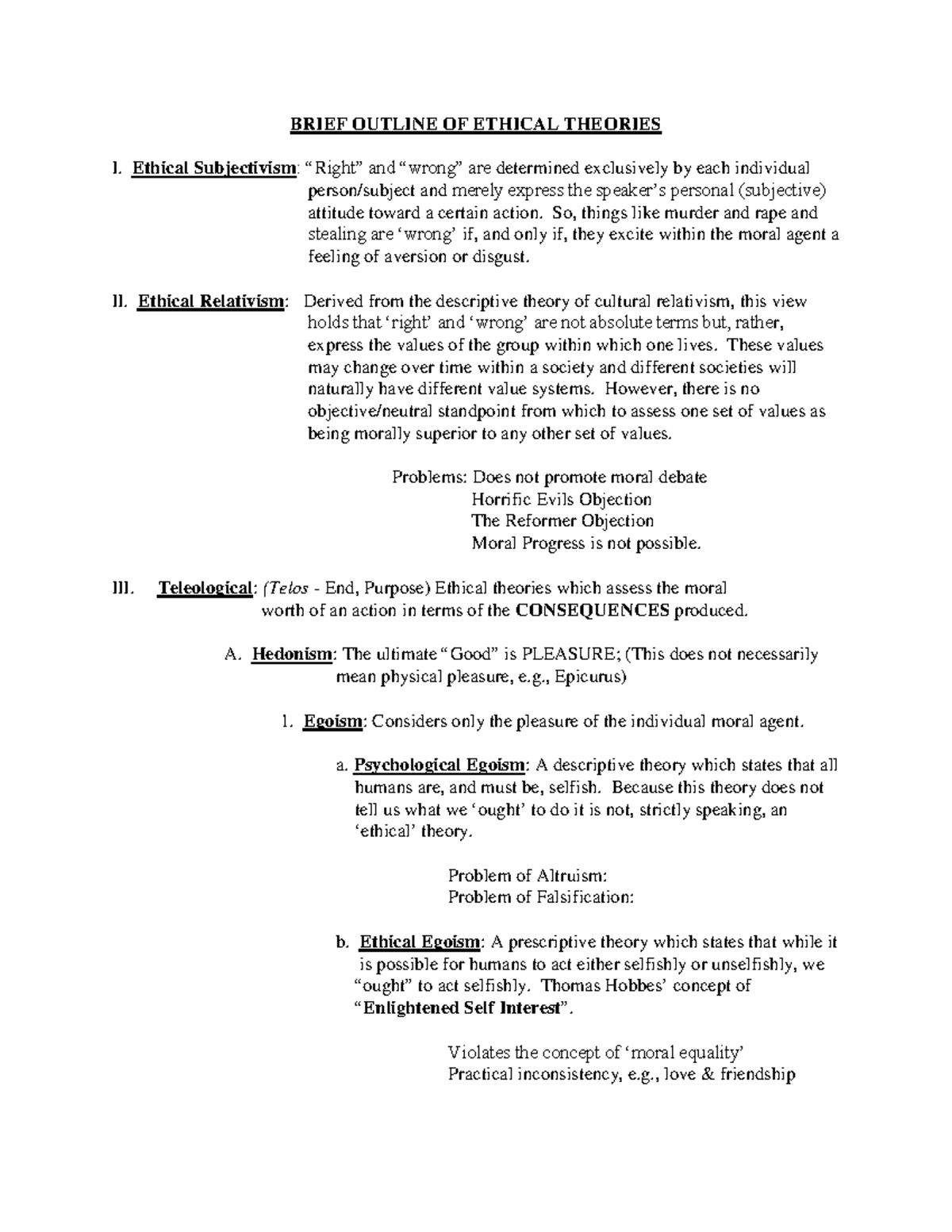 A Study Guide on Ethical Theories for PHIL 101: Key Concepts and ...