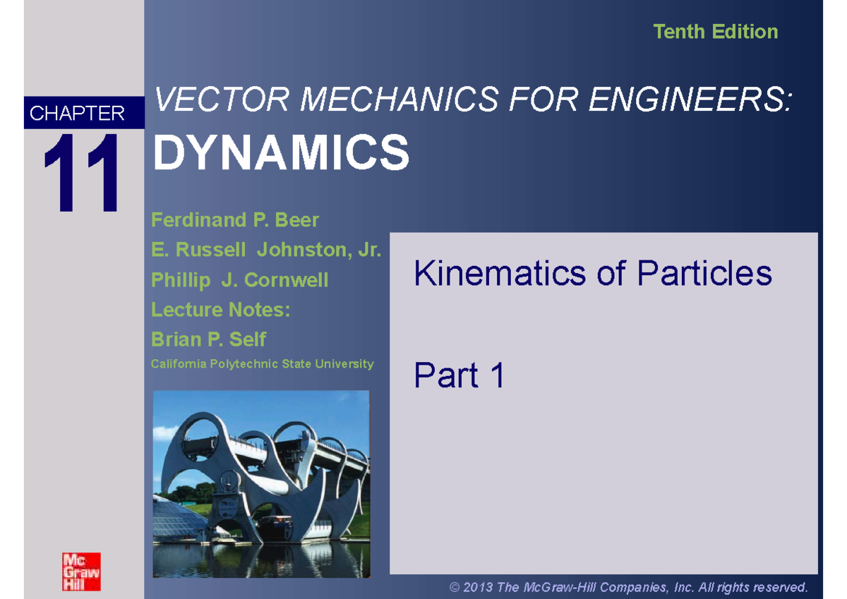 MEC420 Lecture Notes: Dynamics - Kinematics of Particles, Part 1 - Studocu