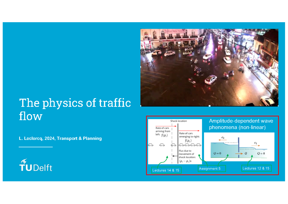 Transport & Planning CIEM0000 Lecture Slides on Traffic Flow Concepts ...
