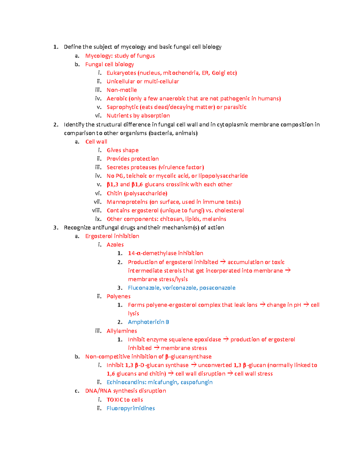 Study Guide For Fungi Exam - 1. Define the subject of mycology and ...