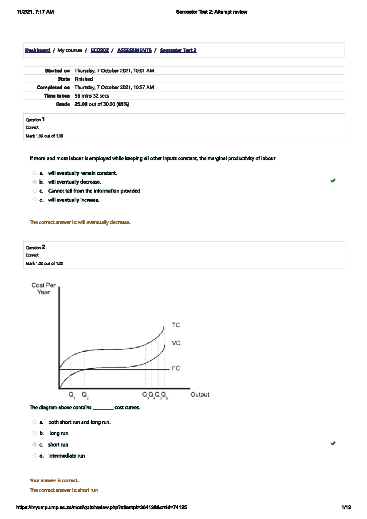 ECO202 Semester Test 2: Assessment Review and Answers - Studocu